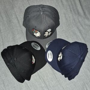 Men's & Women's Embroidered Caps - Gray, Black, and Blue unique design